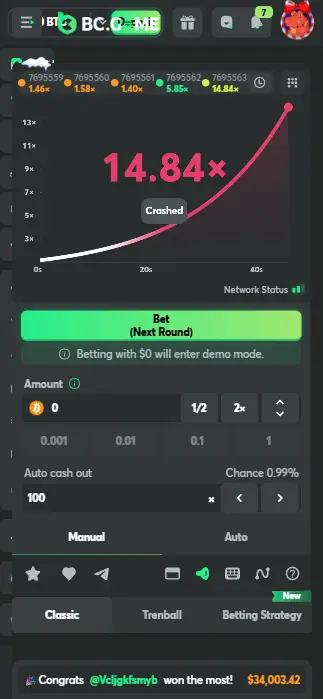 BC Game Crash