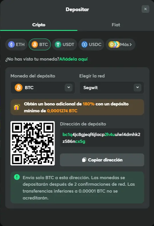 Cómo Depositar en BC Game