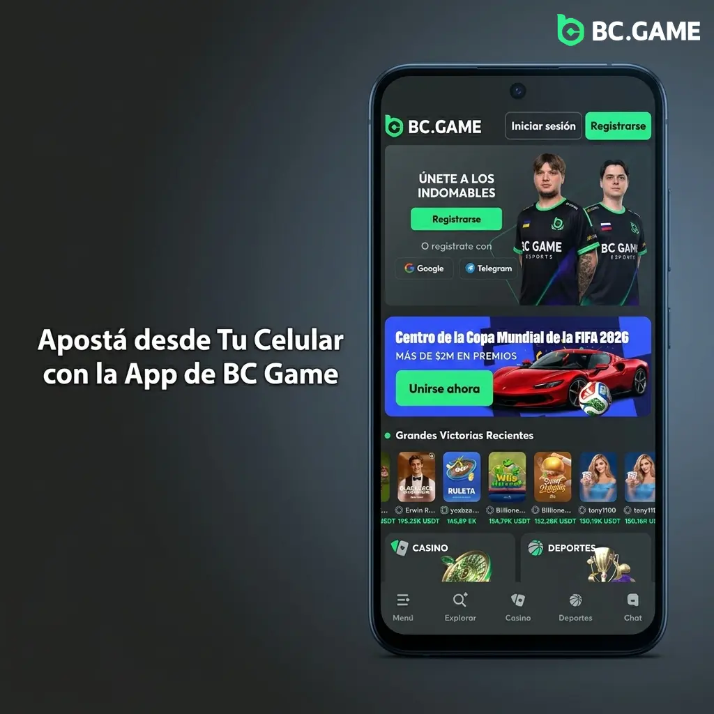 App móvil de BC Game para apostar en Android e iOS con cuotas en vivo y notificaciones push instantáneas