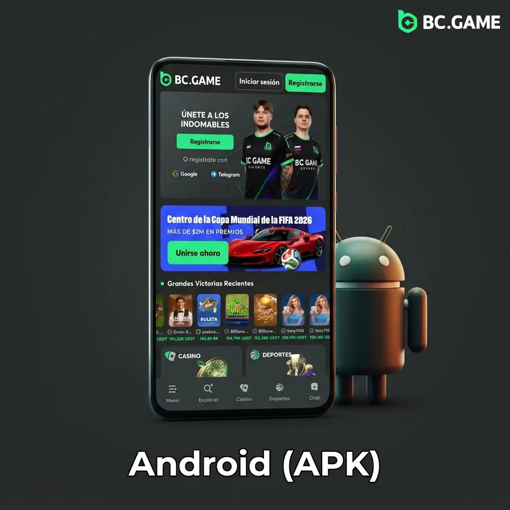 Archivo APK oficial de BC Game para Android, seguro y verificado para instalar la app de apuestas con dinero real