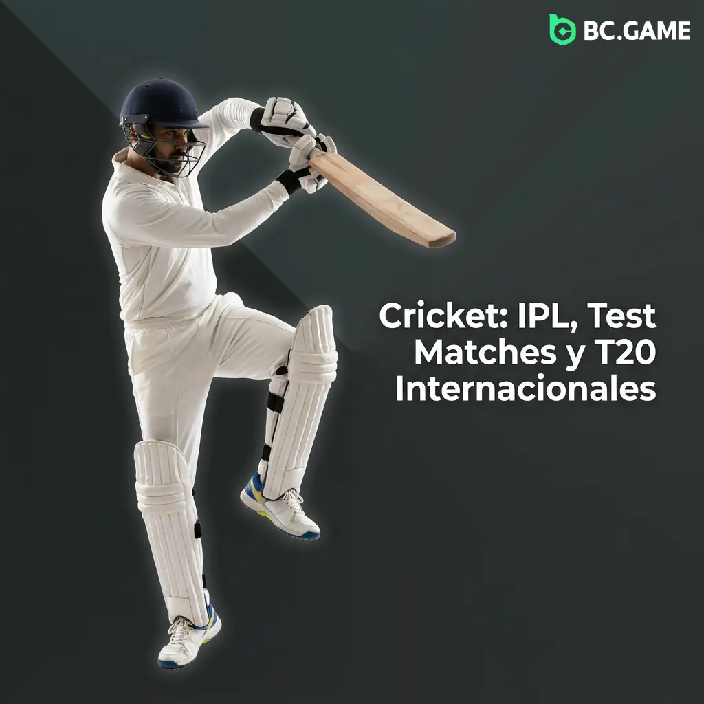 Apuestas de cricket en BC Game: IPL, Test Matches y T20 internacionales con mercados variados