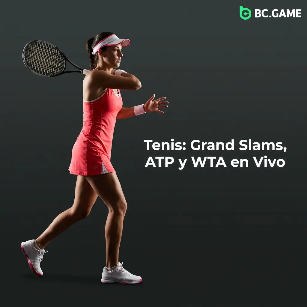 Apuestas de tenis en vivo en Grand Slams ATP y WTA con mercados por set y game en BC Game