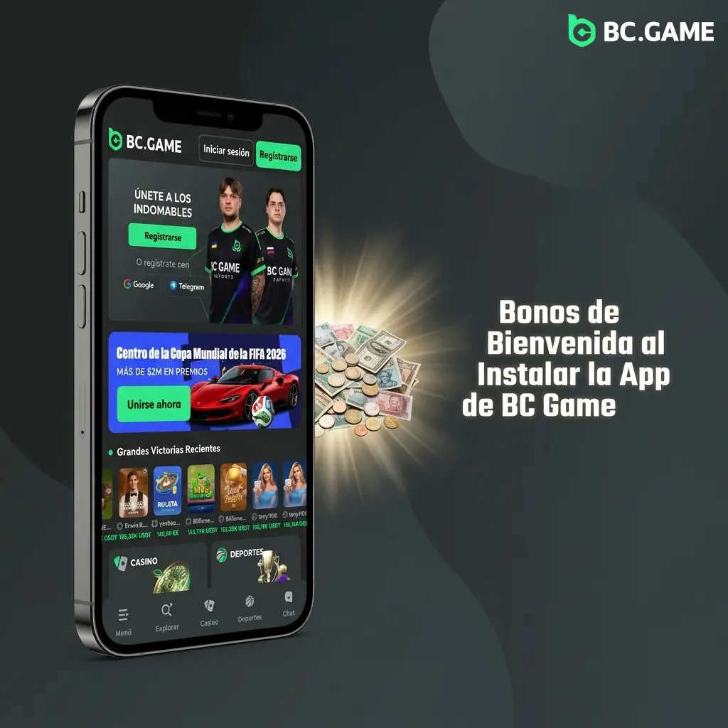 Bonos de bienvenida en la app de BC Game: rakeback escalonado del 220% al 500% en los primeros 4 depósitos