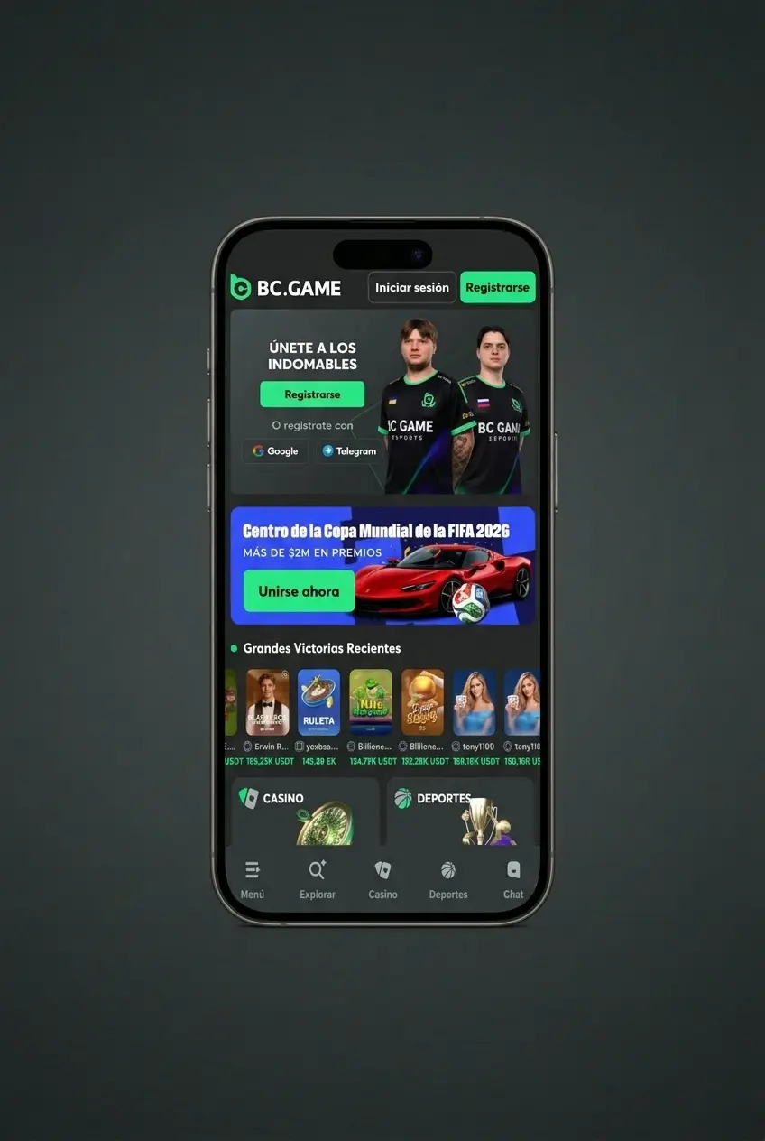 Captura de pantalla de la app BC Game mostrando cómo realizar una apuesta deportiva paso a paso
