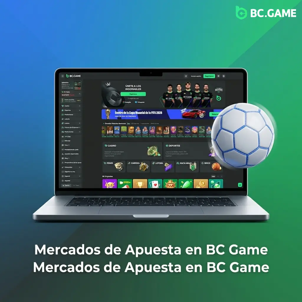 Mercados de apuesta en BC Game: más de 200 opciones por evento, desde 1X2 hasta hándicap y marcador exacto.