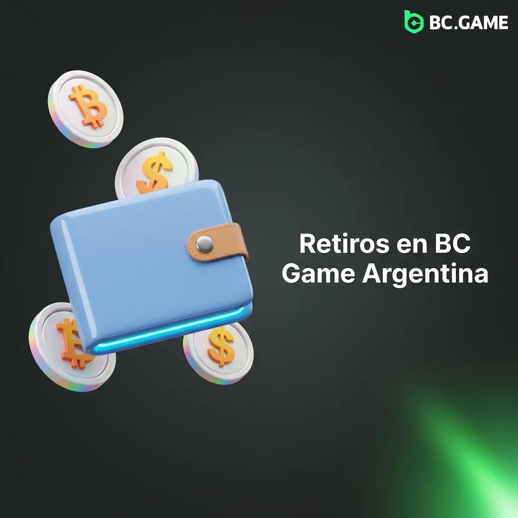 Proceso de retiro en BC Game Argentina con métodos como Mercado Pago, cripto y transferencia bancaria